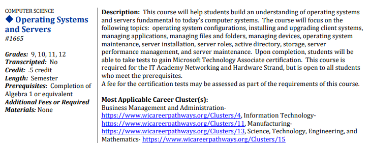 Operating Systems and Servers Course